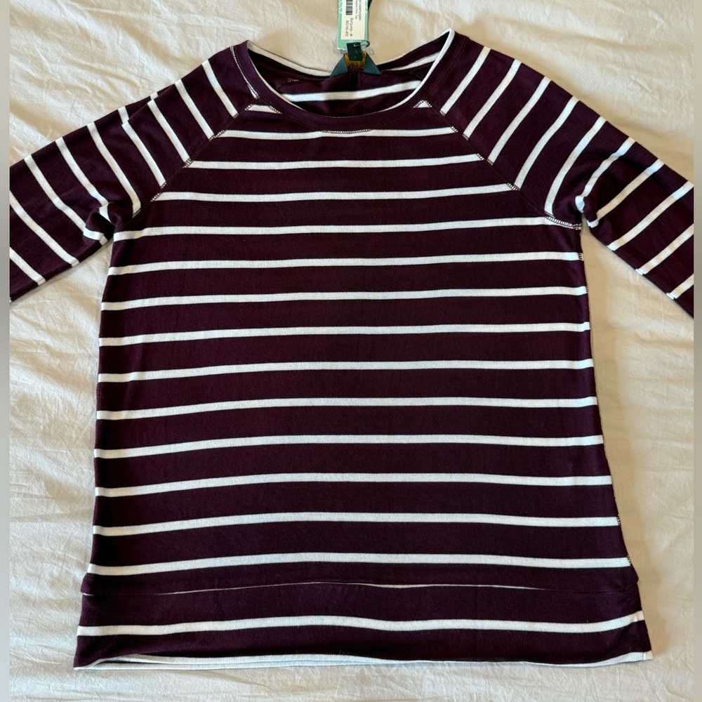 41 Hawthorn Burgundy & White Striped Top